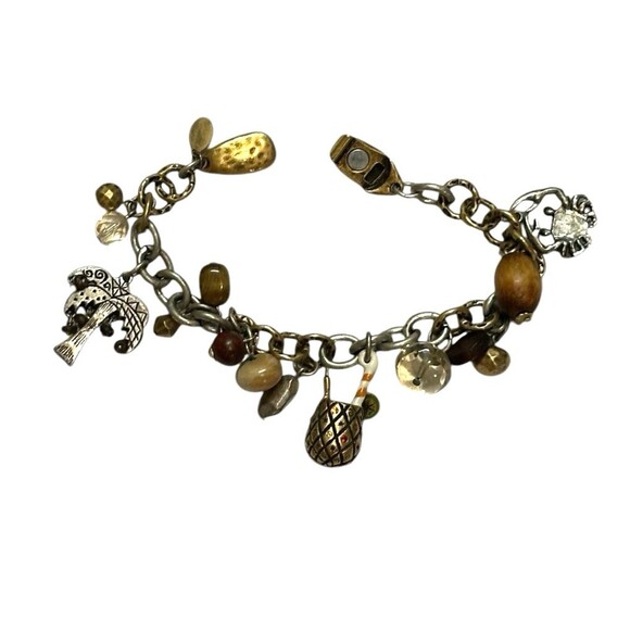 Chico’s charm bracelet magnetic clasp crab palm tree coconut drink beach holiday - Picture 1 of 11